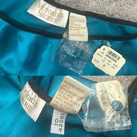 Vintage 90’s/2000’s Victoria’s Secret Satin Slip Skirt S Lace Slit Gold Label - Picture 6 of 7